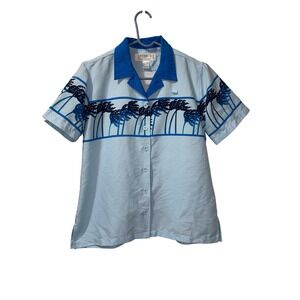 Disney Worldwide Women's Typhoon Lagoon Cast Member Uniform blue Shirt‎ Top Sz L